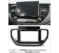 Переходная рамка Hyundai Accent Solaris Verna 2020+ 9" (черный глянец)