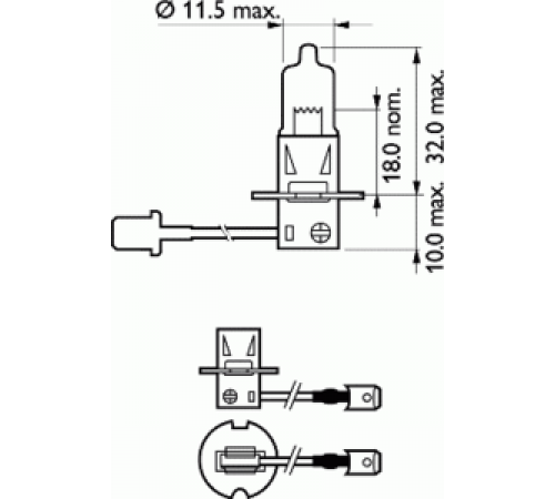 Лампа накаливания PHILIPS H3 12V 55W 12336 PRC1