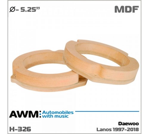 Проставки под динамики 130 мм / 5.25 AWM H-326 для автомобилей Daewoo Lanos
