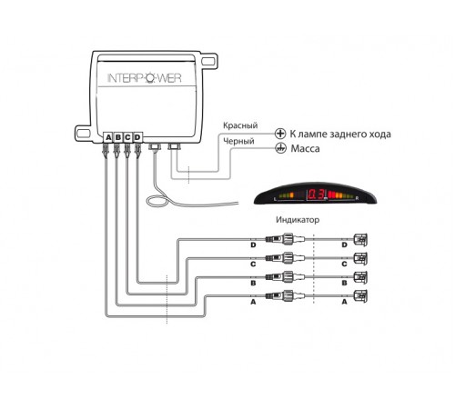 Парковочный радар Interpower IP 415 WHITE
