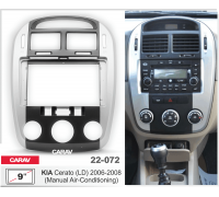 CARAV 22-072 Переходная рамка KIA Cerato (LD) 06-08 без климат-контроля 9" черн/серебро