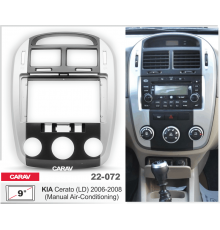 CARAV 22-072 Переходная рамка KIA Cerato (LD) 06-08 без климат-контроля 9" черн/серебро