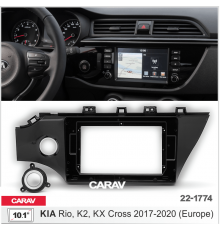 CARAV 22-1774 Переходная рамка KIA Rio, K2, KX Cross 2017+ левый руль Europe 10.1" черная глянцевая