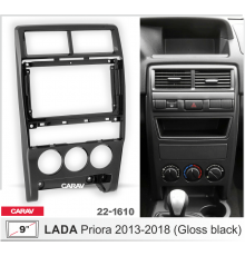 CARAV 22-1610 Переходная рамка LADA Priora 2013-2018 ver.2 9" черная глянцевая