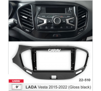 CARAV 22-510 Переходная рамка LADA Vesta 2015+ черная глянцевая 9" 
