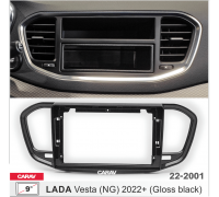 CARAV 22-2001 Переходная рамка LADA Vesta (NG) 2022+  9" черная глянцевая