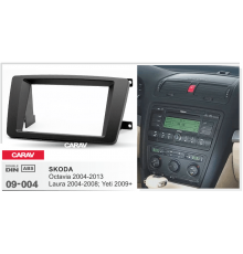 CARAV 09-004 Переходная рамка SKODA Octavia, Laura 2004-2007; Yeti 2008+ 2din