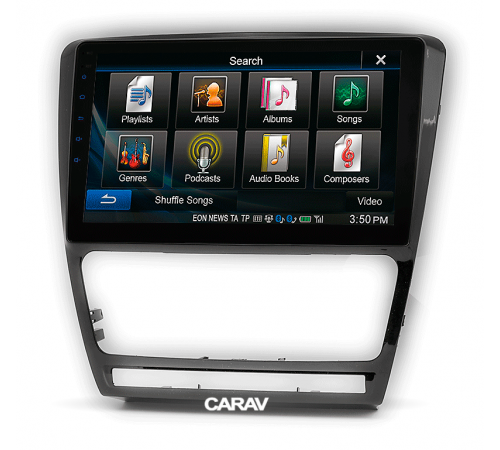 CARAV 22-185 Переходная рамка SKODA Octavia (1Z) 04-13 10.1 черная глянец