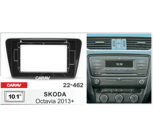 CARAV 22-462 Переходная рамка SKODA Octavia 13+ 10.1 черная глянц
