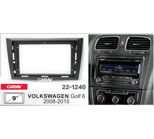 CARAV 22-1240 Переходная рамка VOLKSWAGEN Golf 6 08-15 9 черная