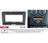 CARAV 22-521 Переходная рамка NISSAN Almera (N17) 2011-2014; Almera (G11) 2012-2018; Latio (N17) 2012-2014 9" черная