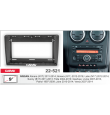 CARAV 22-521 Переходная рамка NISSAN Almera (N17) 2011-2014; Almera (G11) 2012-2018; Latio (N17) 2012-2014 9" черная