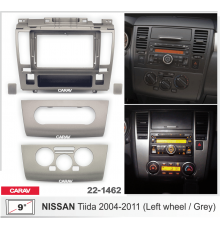 CARAV 22-1462 Переходная рамка NISSAN Tiida 2004-2011 левый руль 9" серая