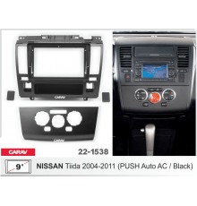 CARAV 22-1538 Переходная рамка NISSAN Tiida 2004-2011 правый руль климат 9" черная