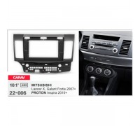 Переходная рамка Mitsubishi Lancer X 2007-2017 Galant Fortis 2007+ PROTON Inspira 2010+ 10.1" Carav 22-006