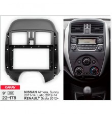 Переходная рамка Nissan Almera Sunny Latio 2011-2014 Renault Scala 2012-2019 9" Carav 22-178