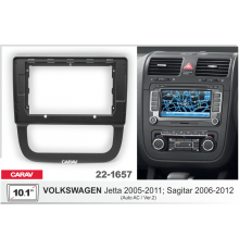 Переходная рамка CARAV 22-1657 10.1" VOLKSWAGEN Jetta 2005-2011; Sagitar 2006-2012 (только для а/м с климат контролем) / Ver.2