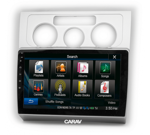 Переходная рамка CARAV 22-544 10.1 VOLKSWAGEN Touran (2003-2010) Без климата Серебро