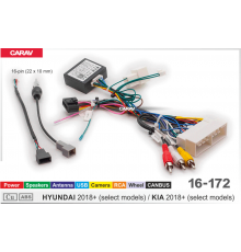 CARAV 16-172 OEM-AND HYUNDAI 2018+ KIA 2018+  /Power + Speakers + Antenna + Wheel + Camera + RCA + USB + CANBUS/ Raise