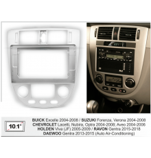 Переходная рамка 10.1" CHEVROLET Lacetti, Nubira, Optra 2004-2008; Aveo 2004-2006 SUZUKI Forenza, Verona 2004-2008 BUICK Excelle 2004-2008 HOLDEN Viva (JF) 2005-2009 RAVON Gentra 2016+ DAEWOO Gentra 2013-2015 с климатом серая